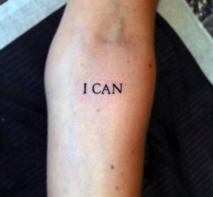 Tattoo I can do it - Simpele letters tatoeage Groningen